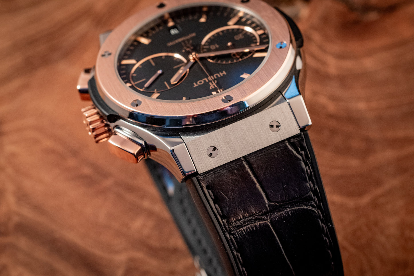 Hublot Classic Fusion Chronograph 45MM King Rose Gold Titanium 2024 E Warranty Papers Reference 521.NO.1181.LR