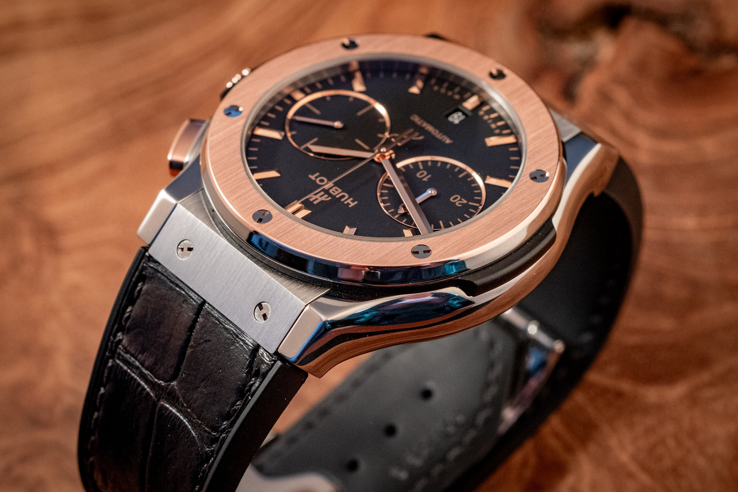 Hublot Classic Fusion Chronograph 45MM King Rose Gold Titanium 2024 E Warranty Papers Reference 521.NO.1181.LR