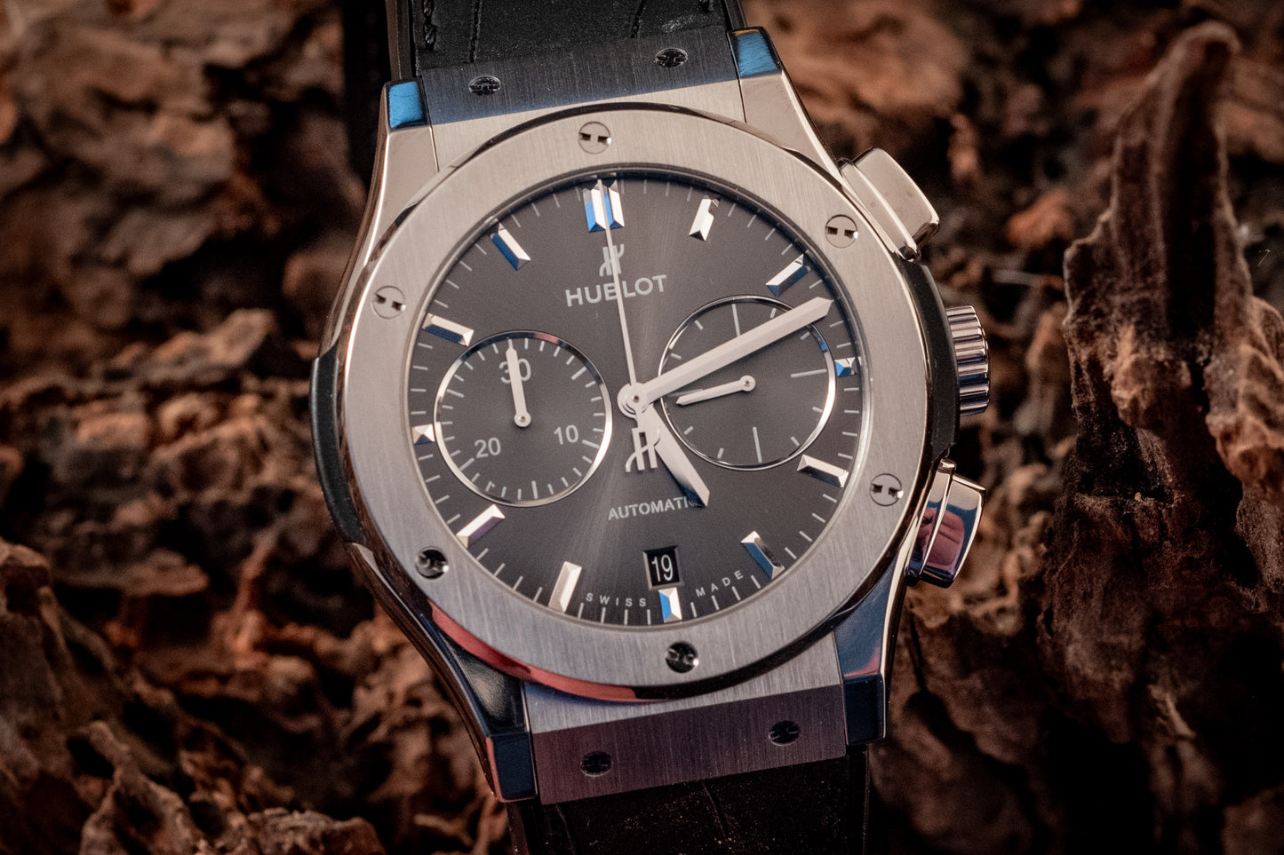 Hublot Classic Fusion Chronograph 45MM Titanium Racing Grey 2024 E Warranty Papers Reference 521.NX.7071.LR