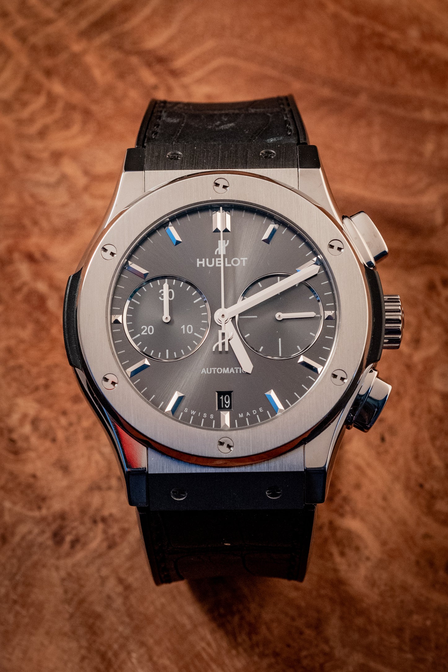 Hublot Classic Fusion Chronograph 45MM Titanium Racing Grey 2024 E Warranty Papers Reference 521.NX.7071.LR