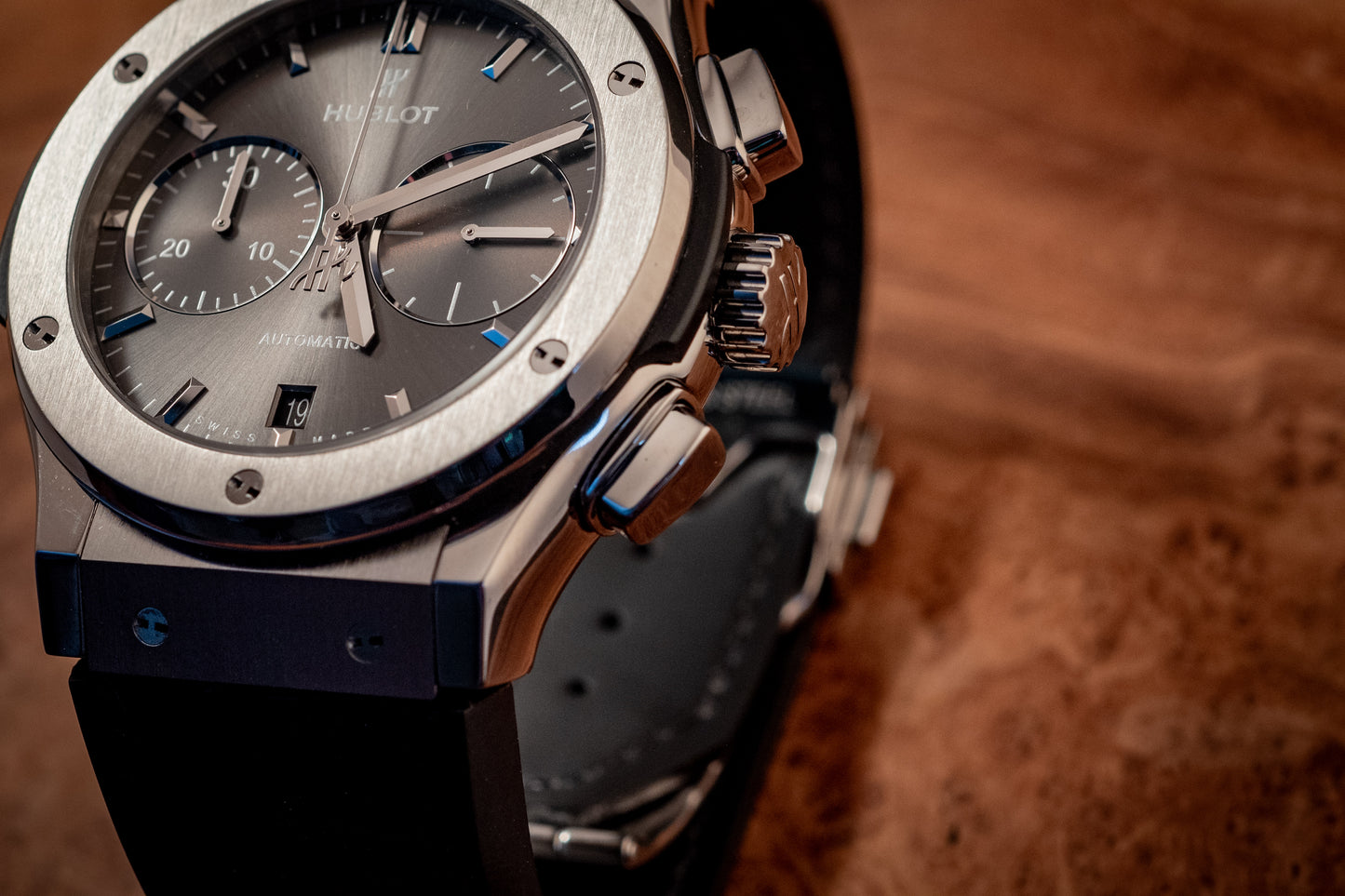 Hublot Classic Fusion Chronograph 45MM Titanium Racing Grey 2024 E Warranty Papers Reference 521.NX.7071.LR