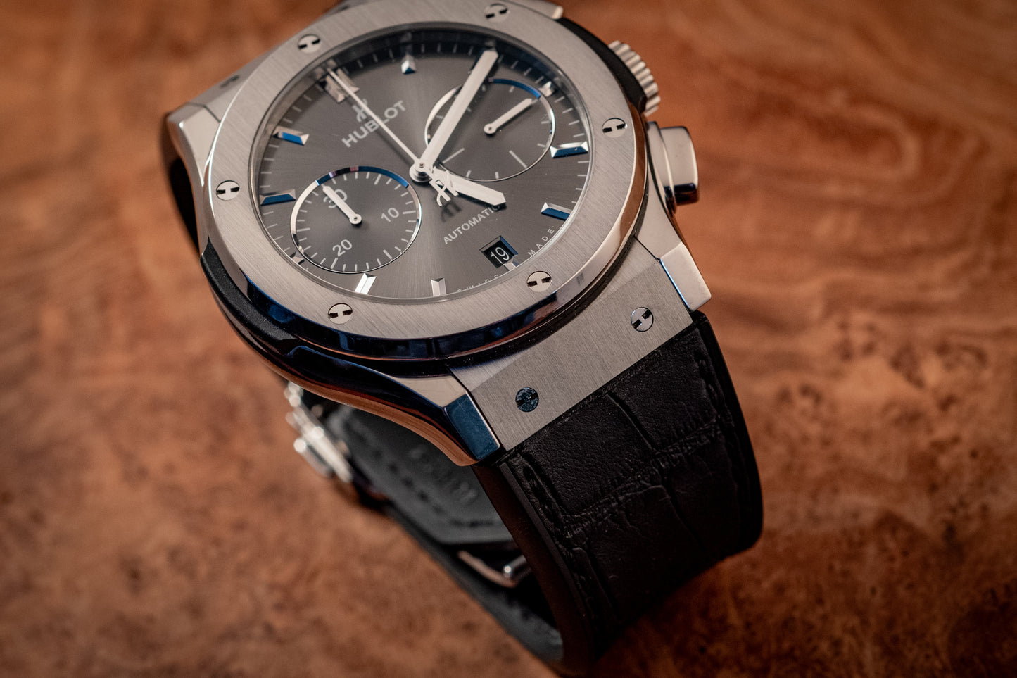 Hublot Classic Fusion Chronograph 45MM Titanium Racing Grey 2024 E Warranty Papers Reference 521.NX.7071.LR