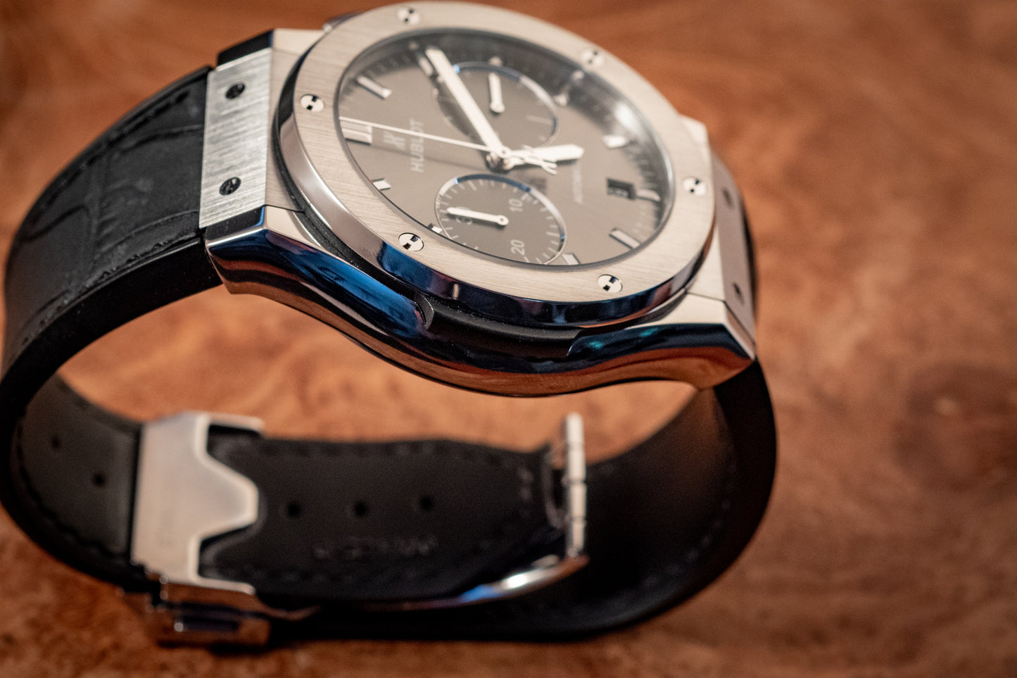 Hublot Classic Fusion Chronograph 45MM Titanium Racing Grey 2024 E Warranty Papers Reference 521.NX.7071.LR