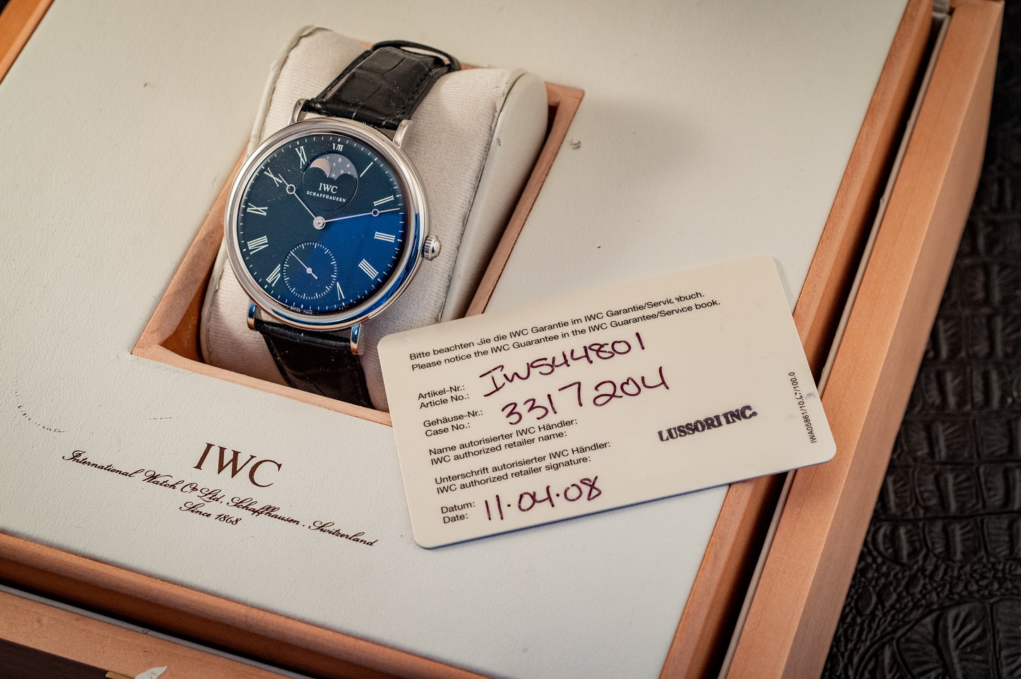 IWC Portofino Hand-Wound 46MM Full Set Box And Papers Ref IW544801