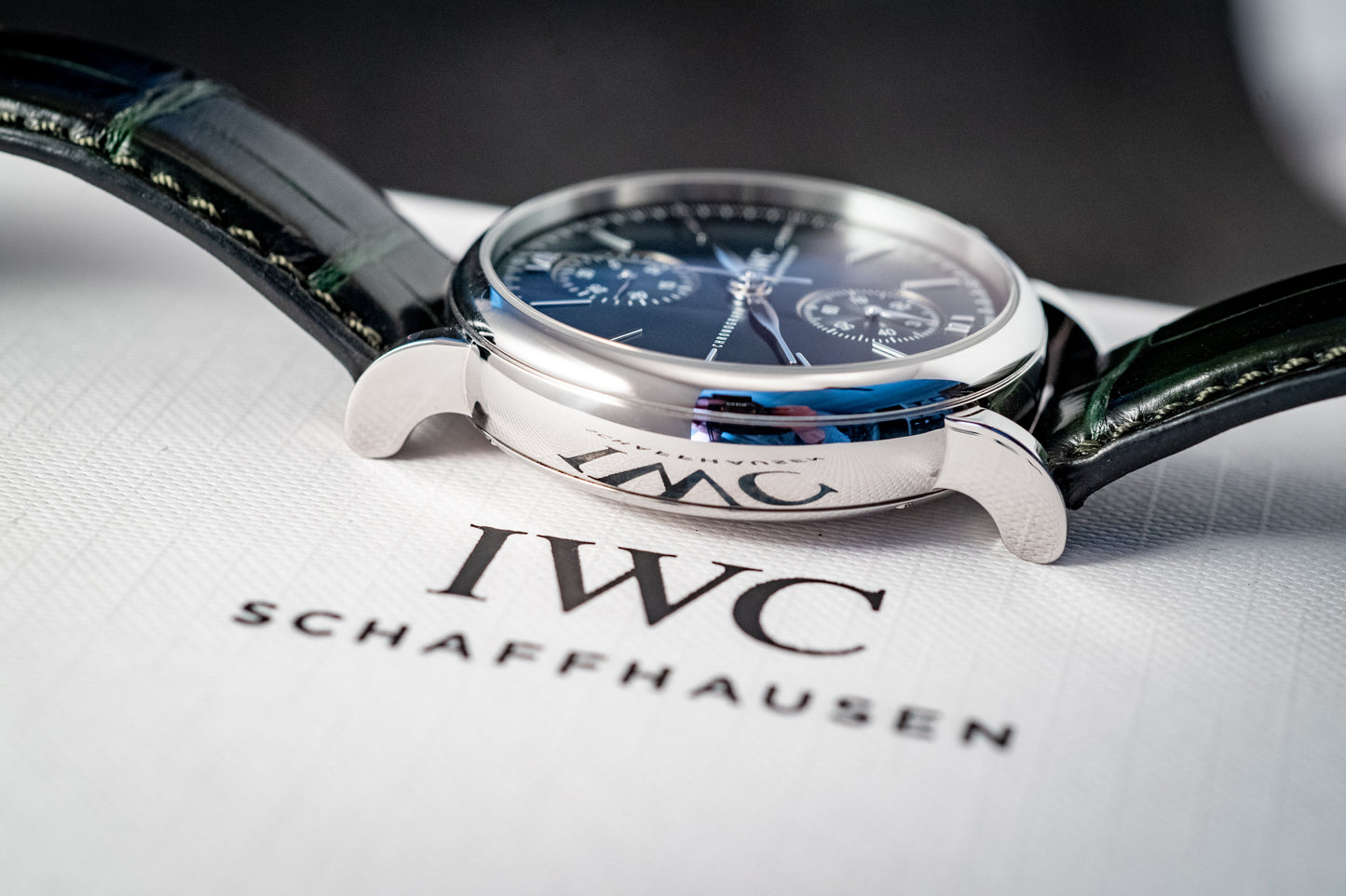 IWC Portofino 2022 Chronograph Green Dial 39MM Warranty Unti 4/2030 Box And Papers Ref IW391405