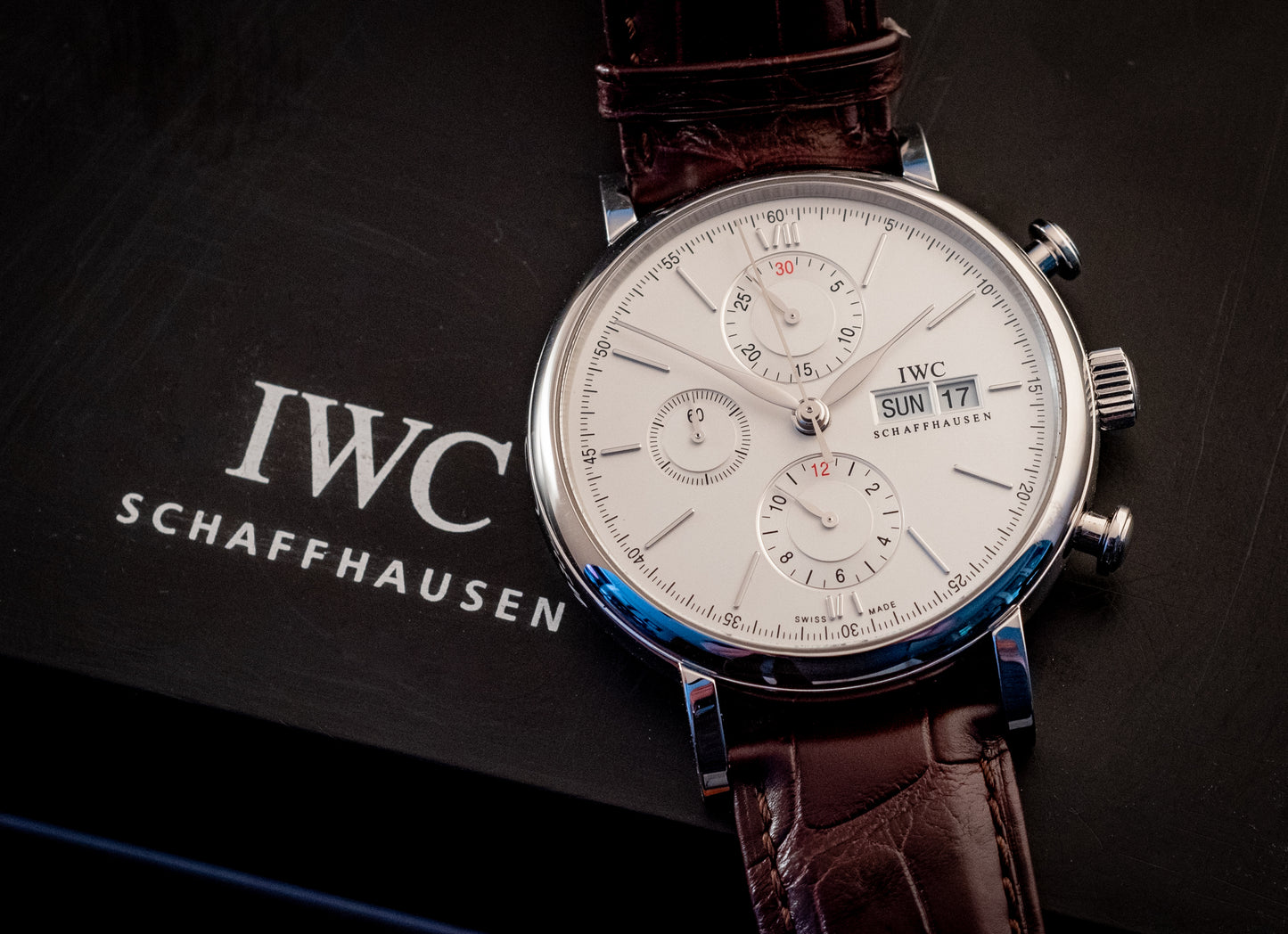 IWC Portofino Chronograph 2020 White Dial Box And Papers Ref IW391027