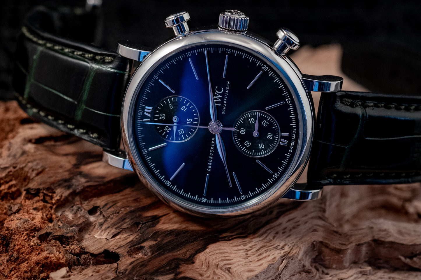 IWC Portofino 2022 Chronograph Green Dial 39MM Warranty Unti 4/2030 Box And Papers Ref IW391405