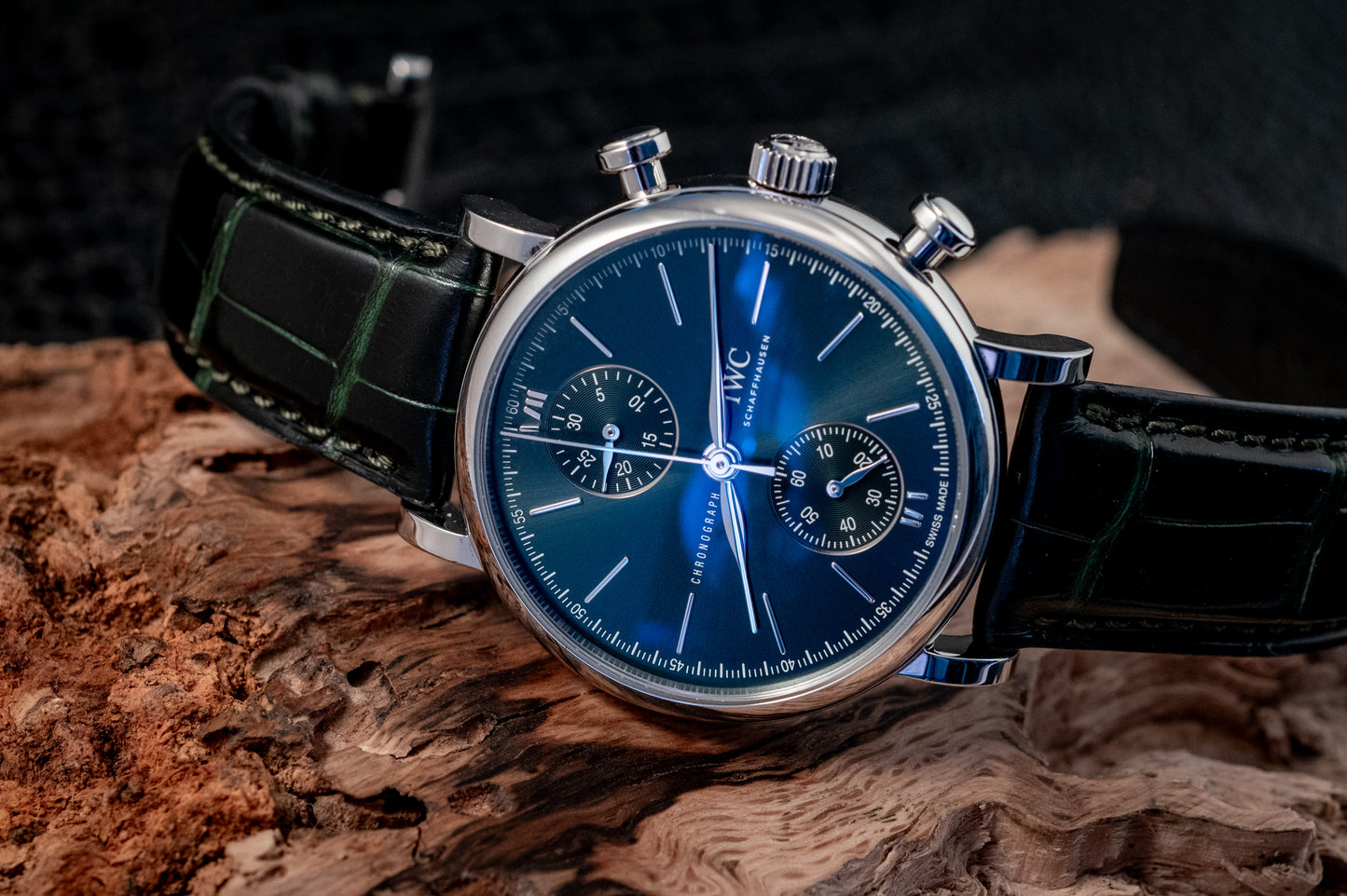 IWC Portofino 2022 Chronograph Green Dial 39MM Warranty Unti 4/2030 Box And Papers Ref IW391405