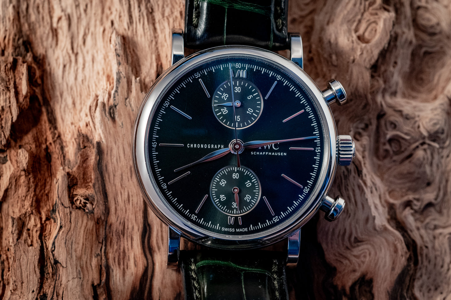 IWC Portofino 2022 Chronograph Green Dial 39MM Warranty Unti 4/2030 Box And Papers Ref IW391405