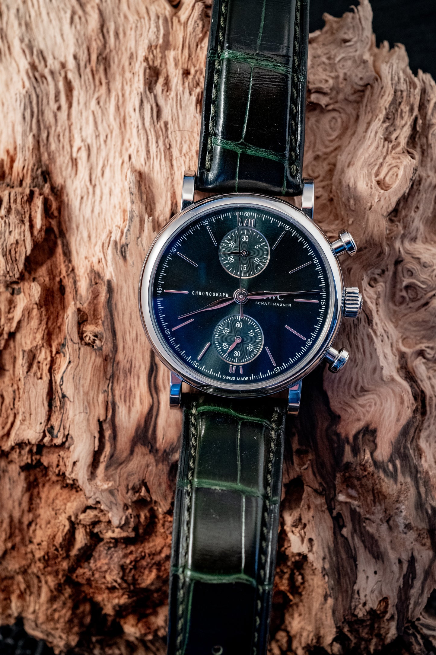 IWC Portofino 2022 Chronograph Green Dial 39MM Warranty Unti 4/2030 Box And Papers Ref IW391405