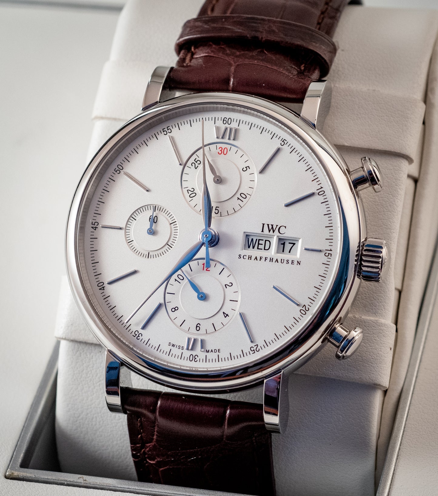 IWC Portofino Chronograph 2020 White Dial Box And Papers Ref IW391027