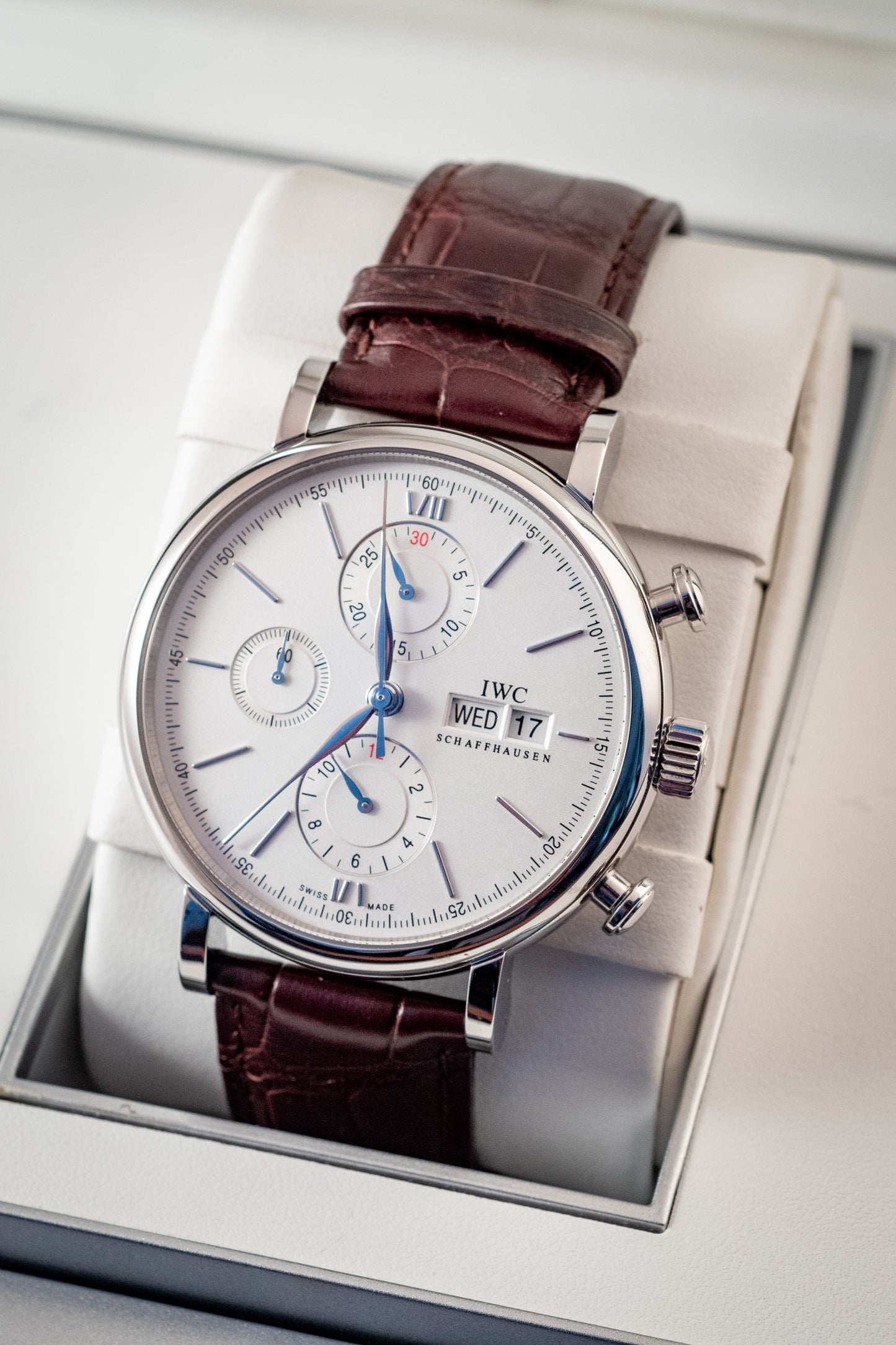 IWC Portofino Chronograph 2020 White Dial Box And Papers Ref IW391027