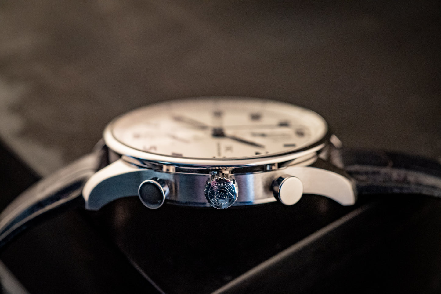 IWC Portuguese Chronograph Black Strap Box And Papers Ref IW371446