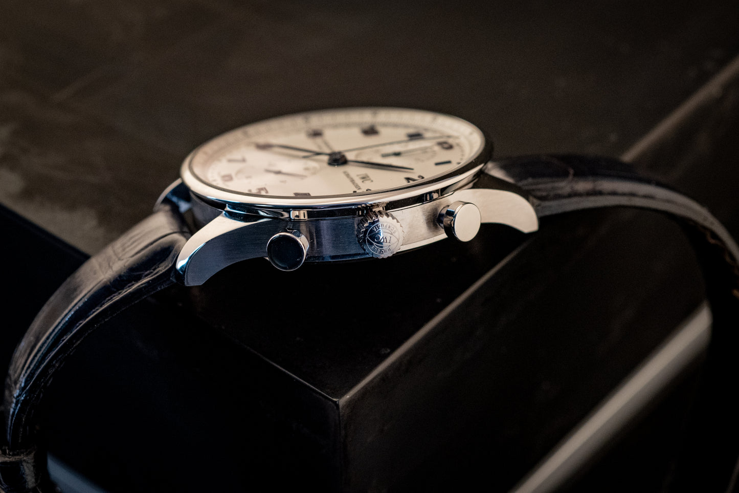 IWC Portuguese Chronograph Black Strap Box And Papers Ref IW371446