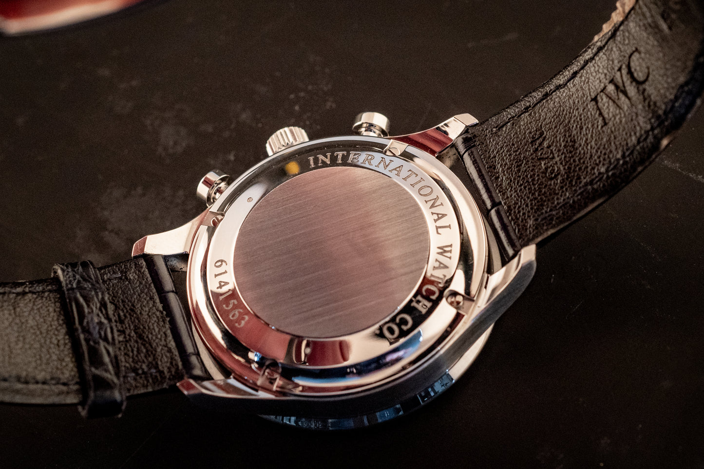 IWC Portuguese Chronograph Black Strap Box And Papers Ref IW371446