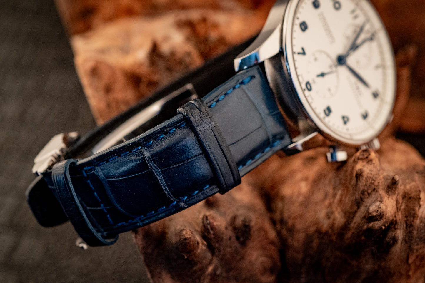 IWC Portuguese Chronograph Blue Strap Box And Papers Ref IW371446