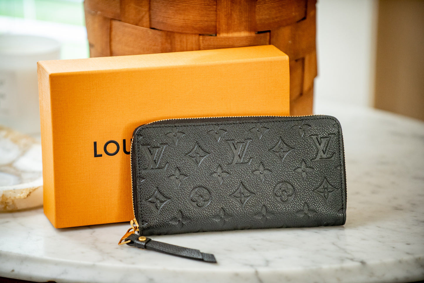 Louis Vuitton M61864 Monogram Empreinte Zippy Wallet Box Dust Bag Original Purchase Receipt