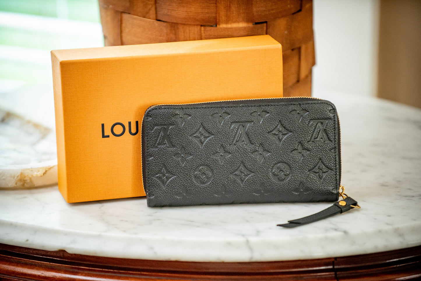 Louis Vuitton M61864 Monogram Empreinte Zippy Wallet Box Dust Bag Original Purchase Receipt