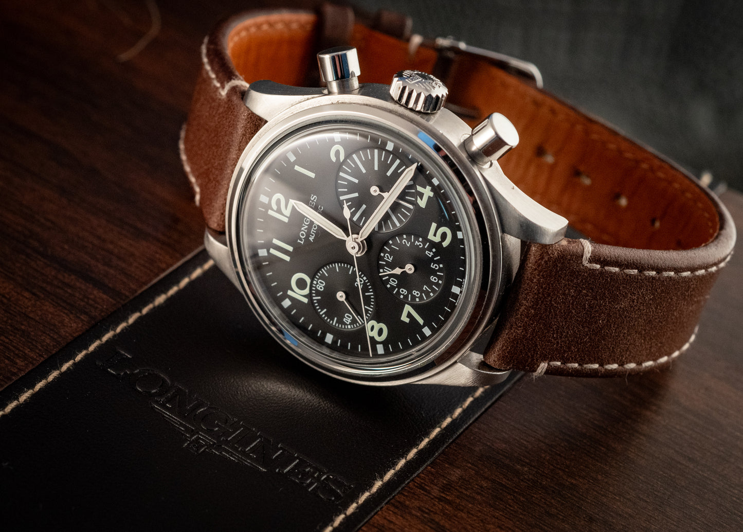 Longines Aviation BigEye 41MM Chronograph Box And Authentication Card Ref L2.816.4.53.2