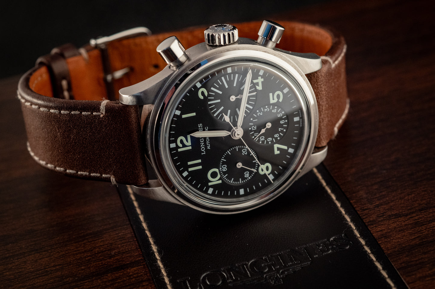 Longines Aviation BigEye 41MM Chronograph Box And Authentication Card Ref L2.816.4.53.2