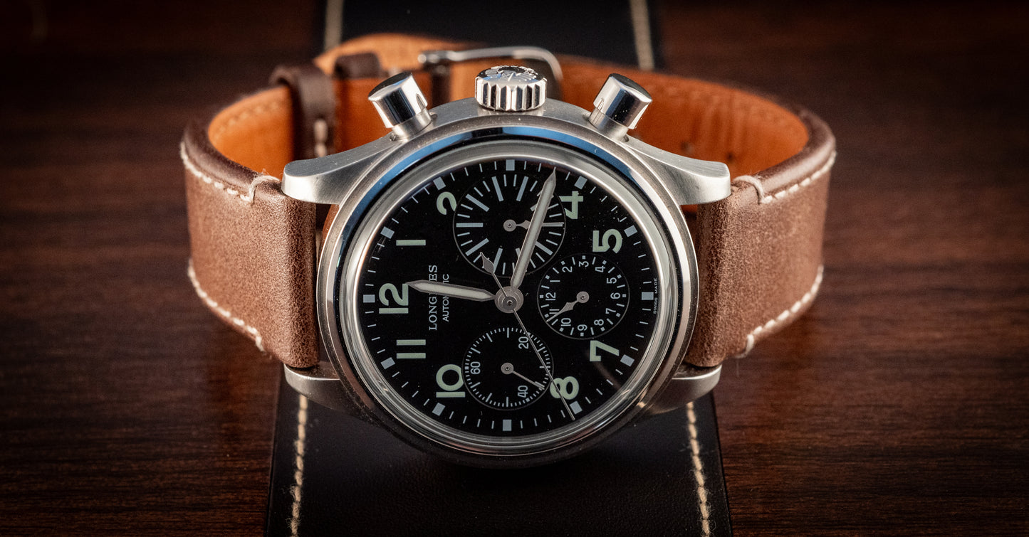 Longines Aviation BigEye 41MM Chronograph Box And Authentication Card Ref L2.816.4.53.2