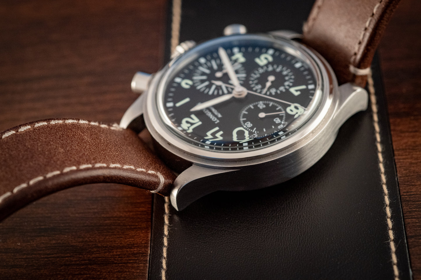 Longines Aviation BigEye 41MM Chronograph Box And Authentication Card Ref L2.816.4.53.2