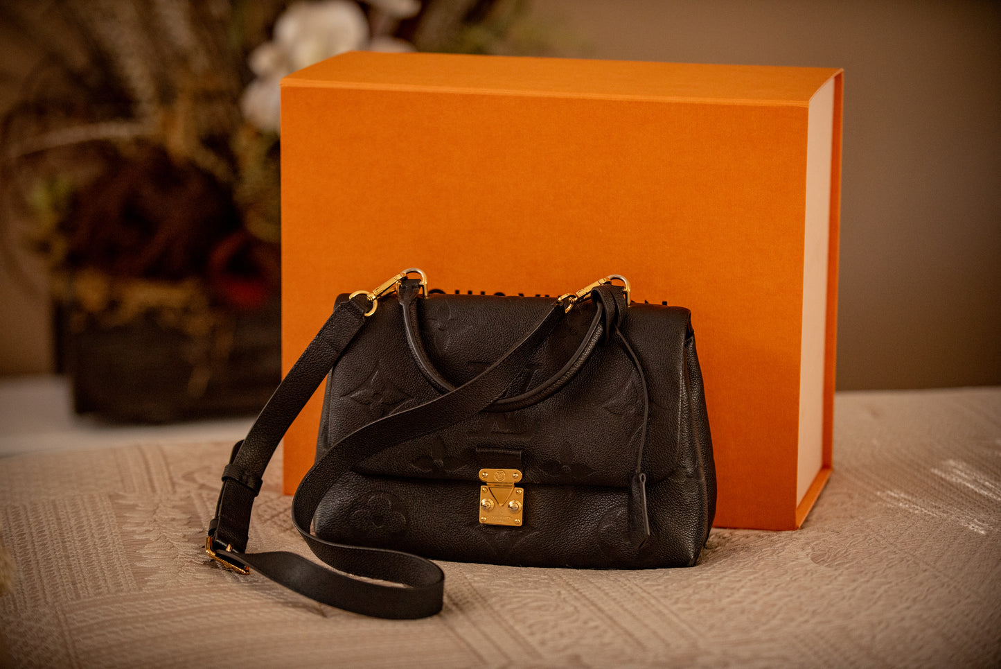 Louis Vuitton Madeleine MM Empreinte Top Handle Handbag Shoulder Strap Box LegitGrails Auth Papers