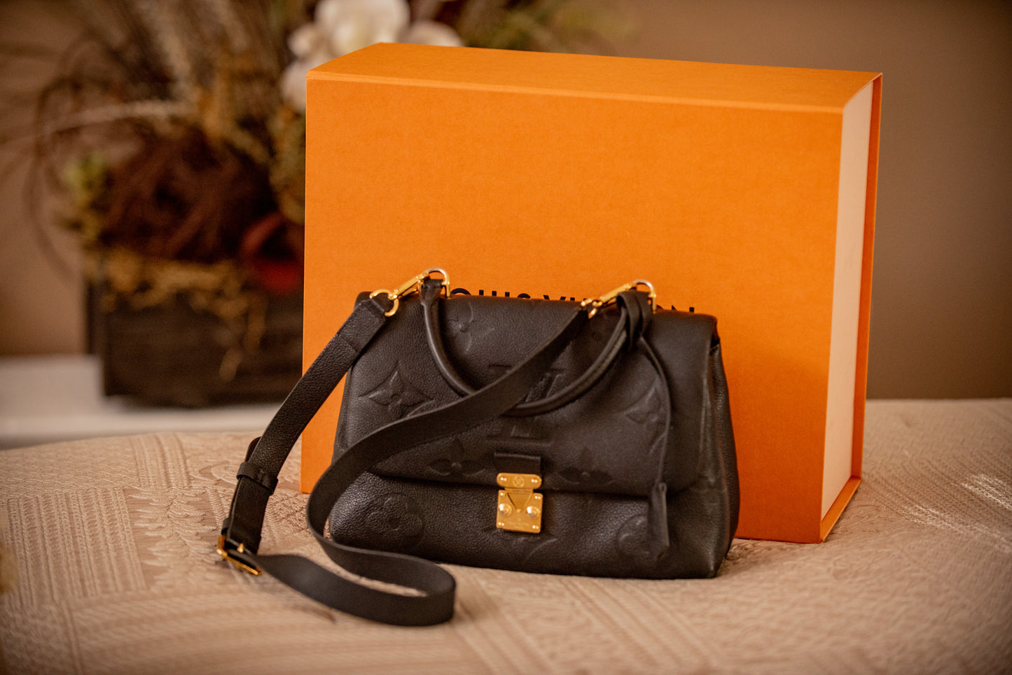 Louis Vuitton Madeleine MM Empreinte Top Handle Handbag Shoulder Strap Box LegitGrails Auth Papers