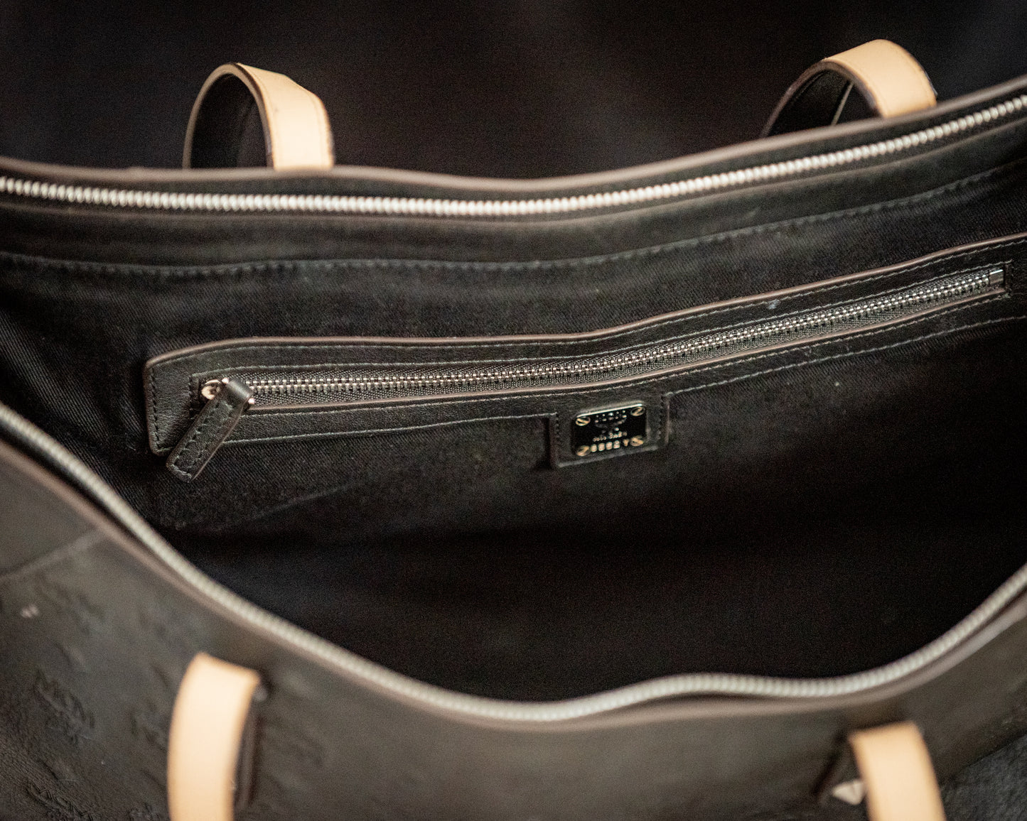 MCM Klara Black Large Monogram Leather Women's Designer Tote Handbag MWP9SKM51