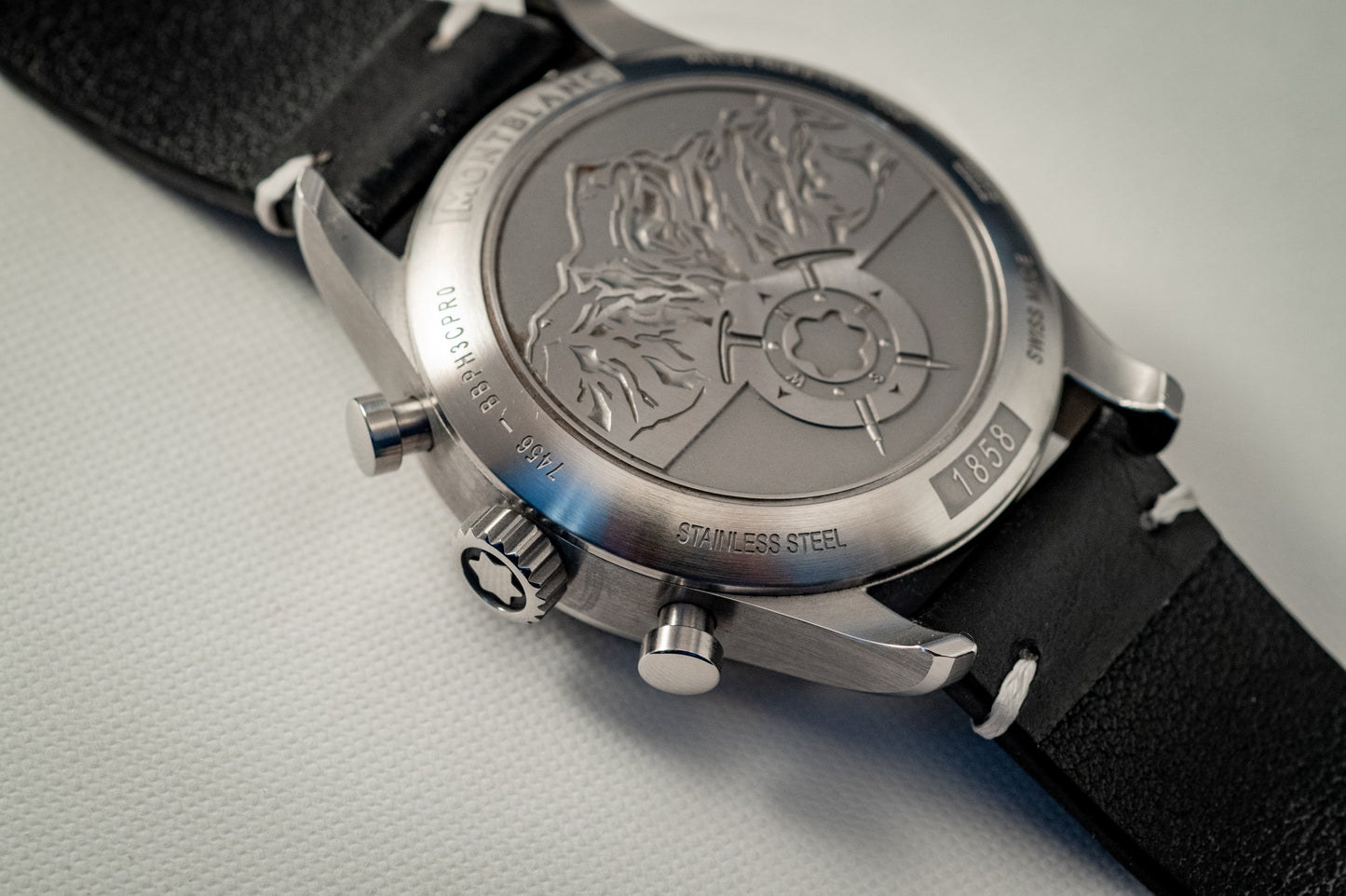 Montblanc 1858 AUTOMATIC CHRONOGRAPH 2023 Box And Papers Extra Strap Ref MB117835