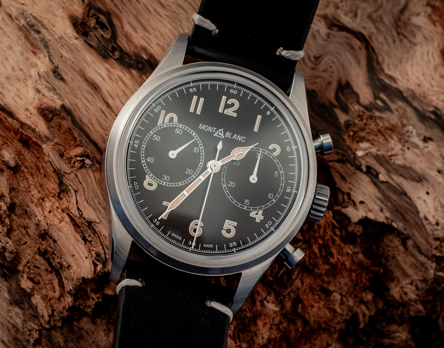 Montblanc 1858 AUTOMATIC CHRONOGRAPH 2023 Box And Papers Extra Strap Ref MB117835