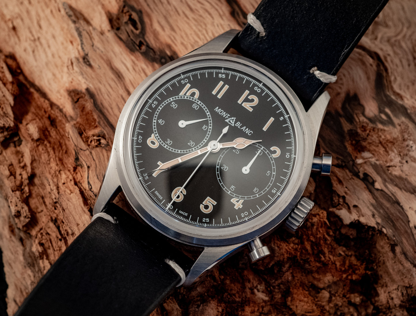 Montblanc 1858 AUTOMATIC CHRONOGRAPH 2023 Box And Papers Extra Strap Ref MB117835