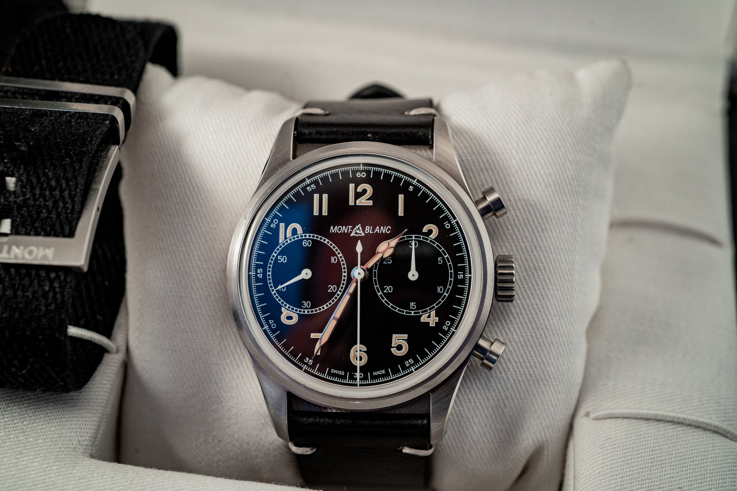 Montblanc 1858 AUTOMATIC CHRONOGRAPH 2023 Box And Papers Extra Strap Ref MB117835