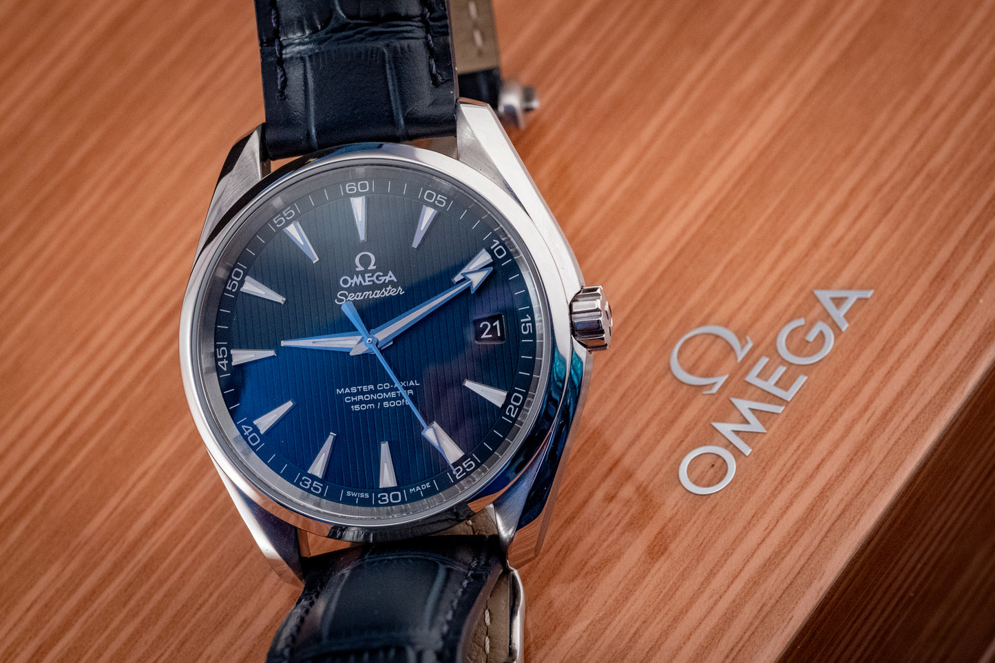 Omega 2023 Seamaster Aqua Terra Strap Blue 42MM Box And Papers Ref 231.13.42.21.03.001