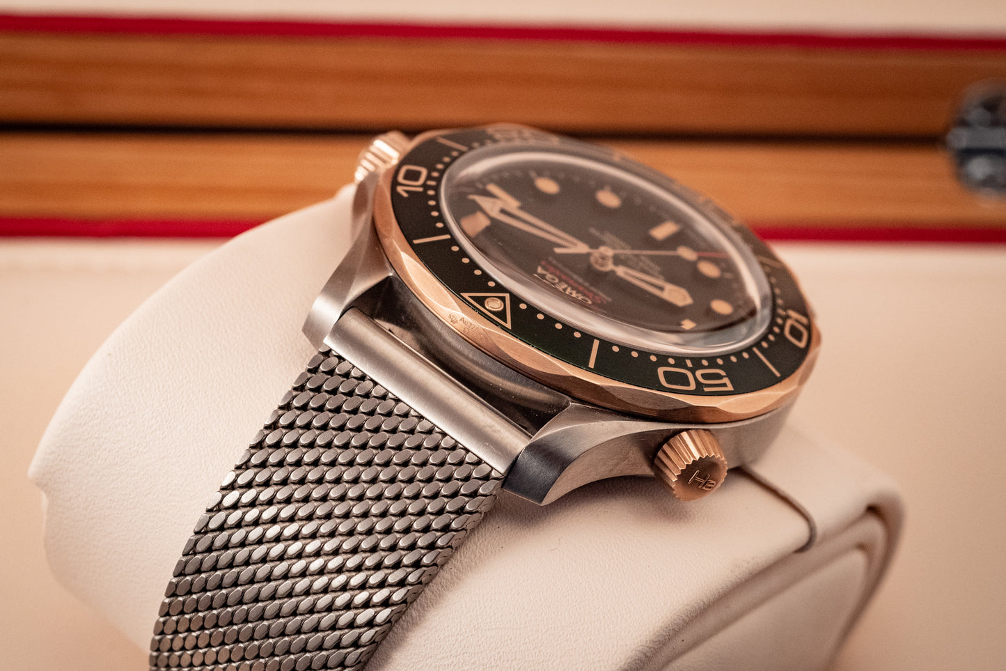 Omega Seamaster Diver 300 M Bronze Gold Green Dial Extra Strap 2025 Box And Papers Ref 210.92.42.20.10.001