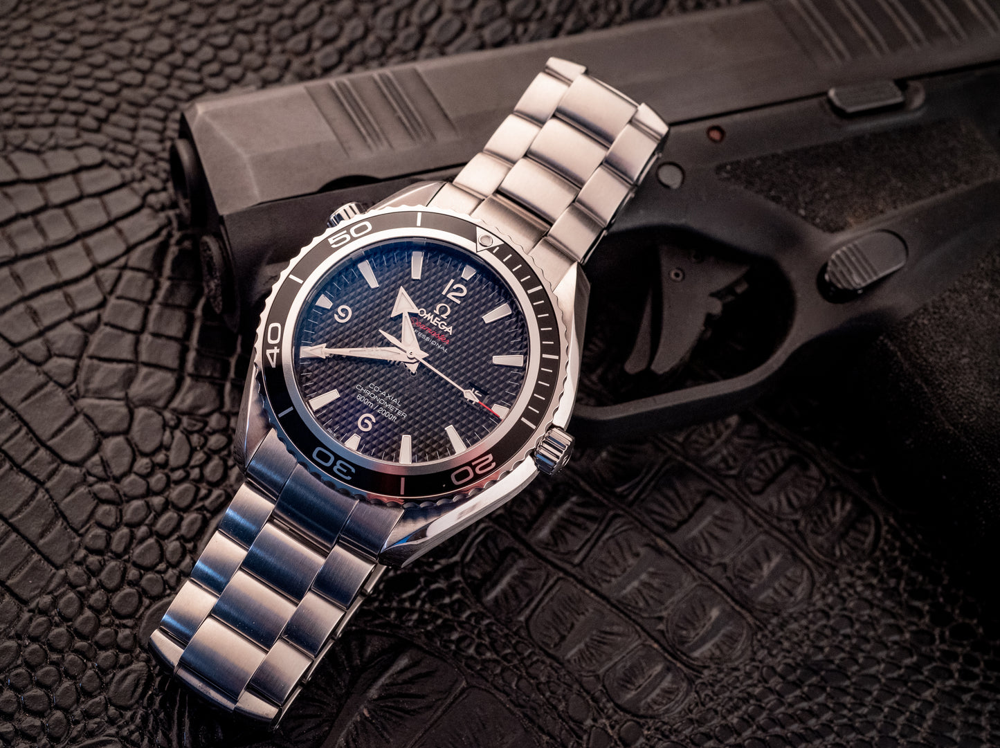 Omega Seamaster Planet Ocean Quantum of Solace Limited Edition 007 James Bond Box And Papers Ref 222.30.46.20.01.001