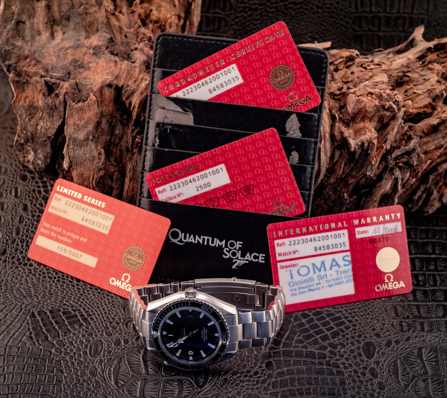 Omega Seamaster Planet Ocean Quantum of Solace Limited Edition 007 James Bond Box And Papers Ref 222.30.46.20.01.001