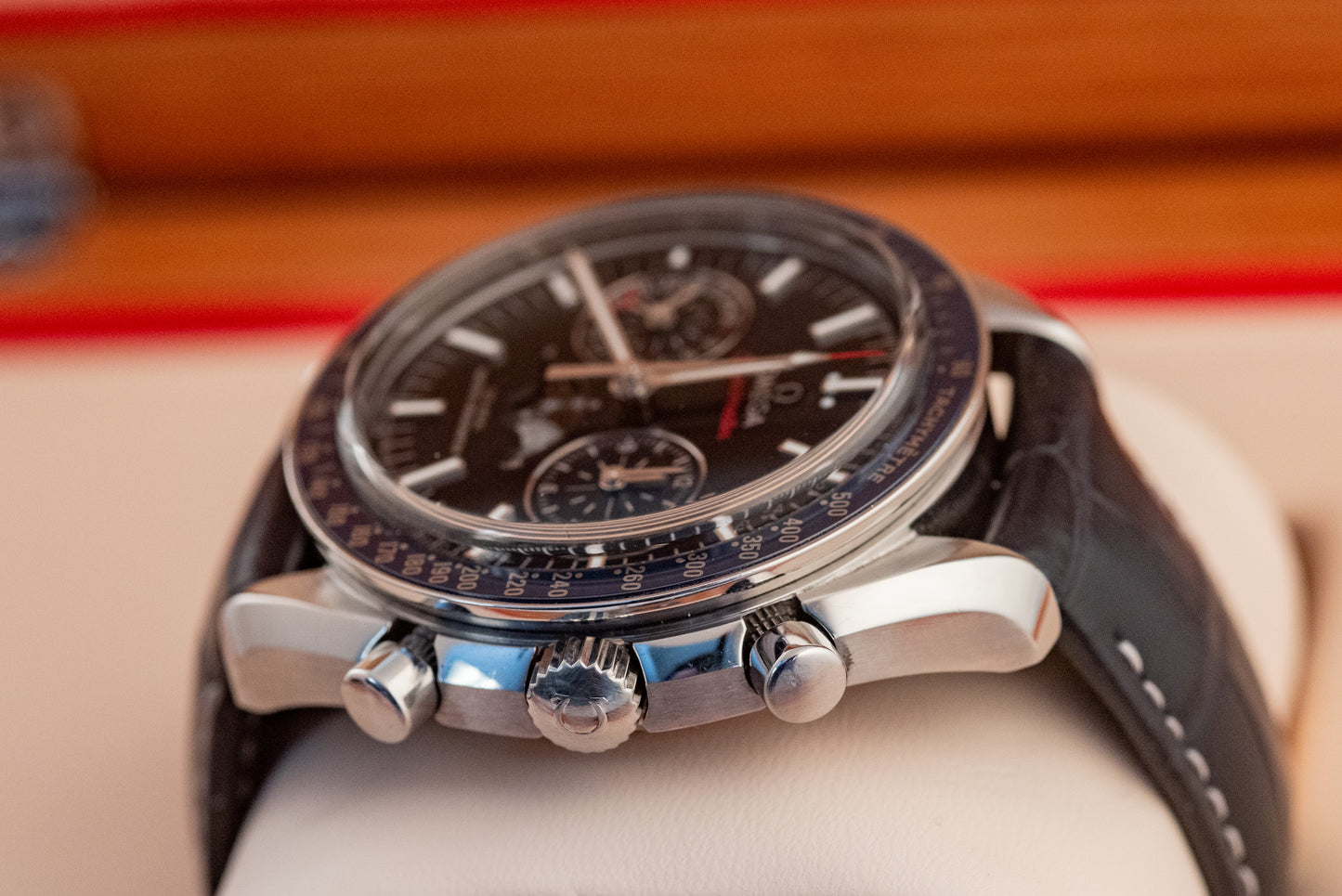 Omega Speedmaster Moonphase Blue Box And Papers 2022 304.33.44.52.03.001