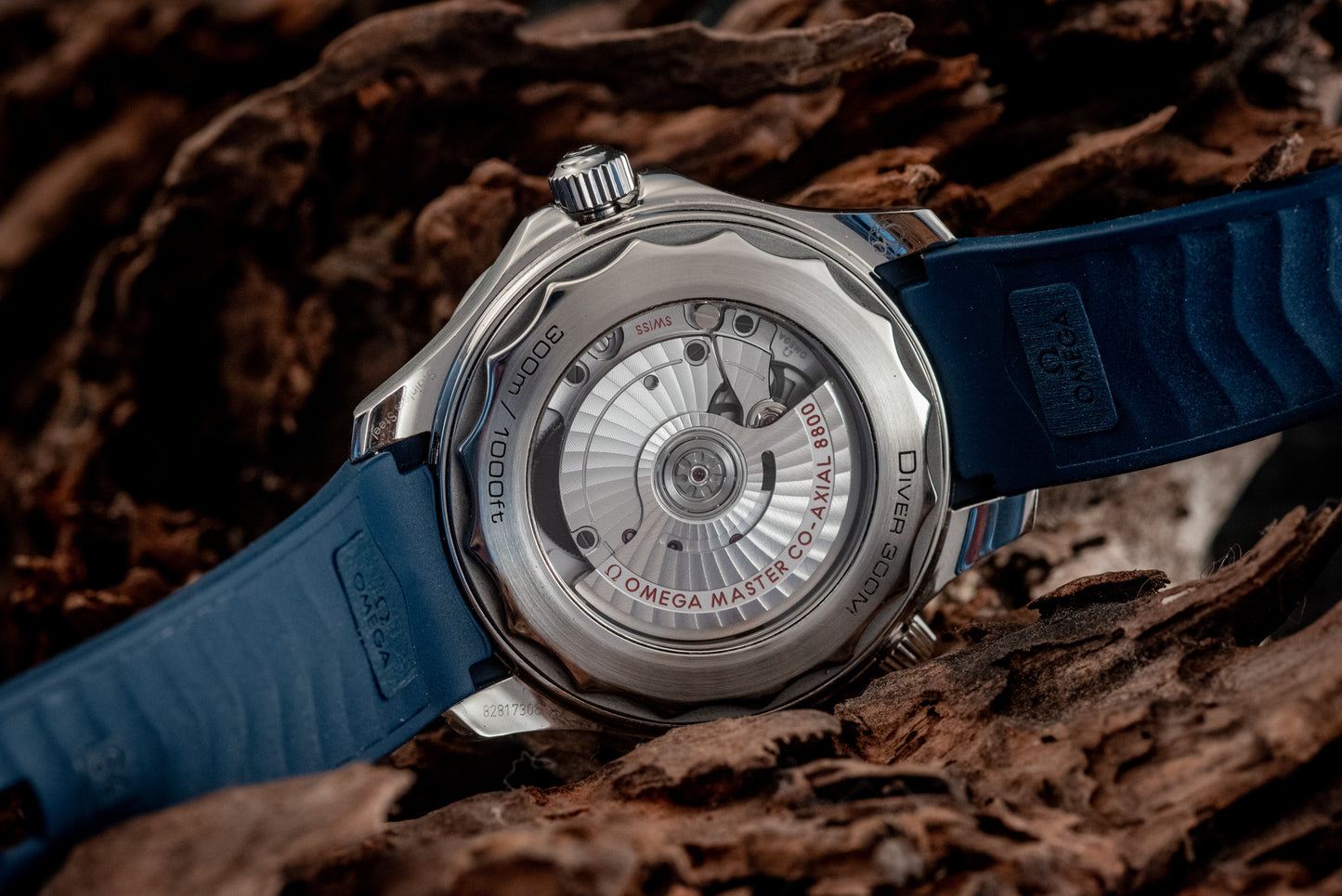 Omega Seamaster Diver 300M Co-Axial Master Chronometer Blue Dial Rubber Strap Watch 42mm Ref 210.32.42.20.03.001