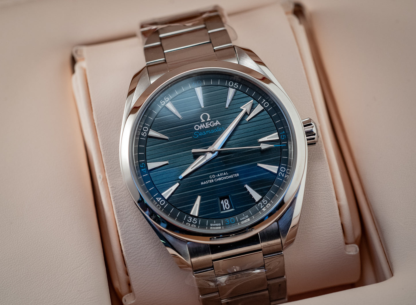Omega 2024 Seamaster Aqua Terra Teak Blue Box And Papers Ref 220.10.41.21.03.001