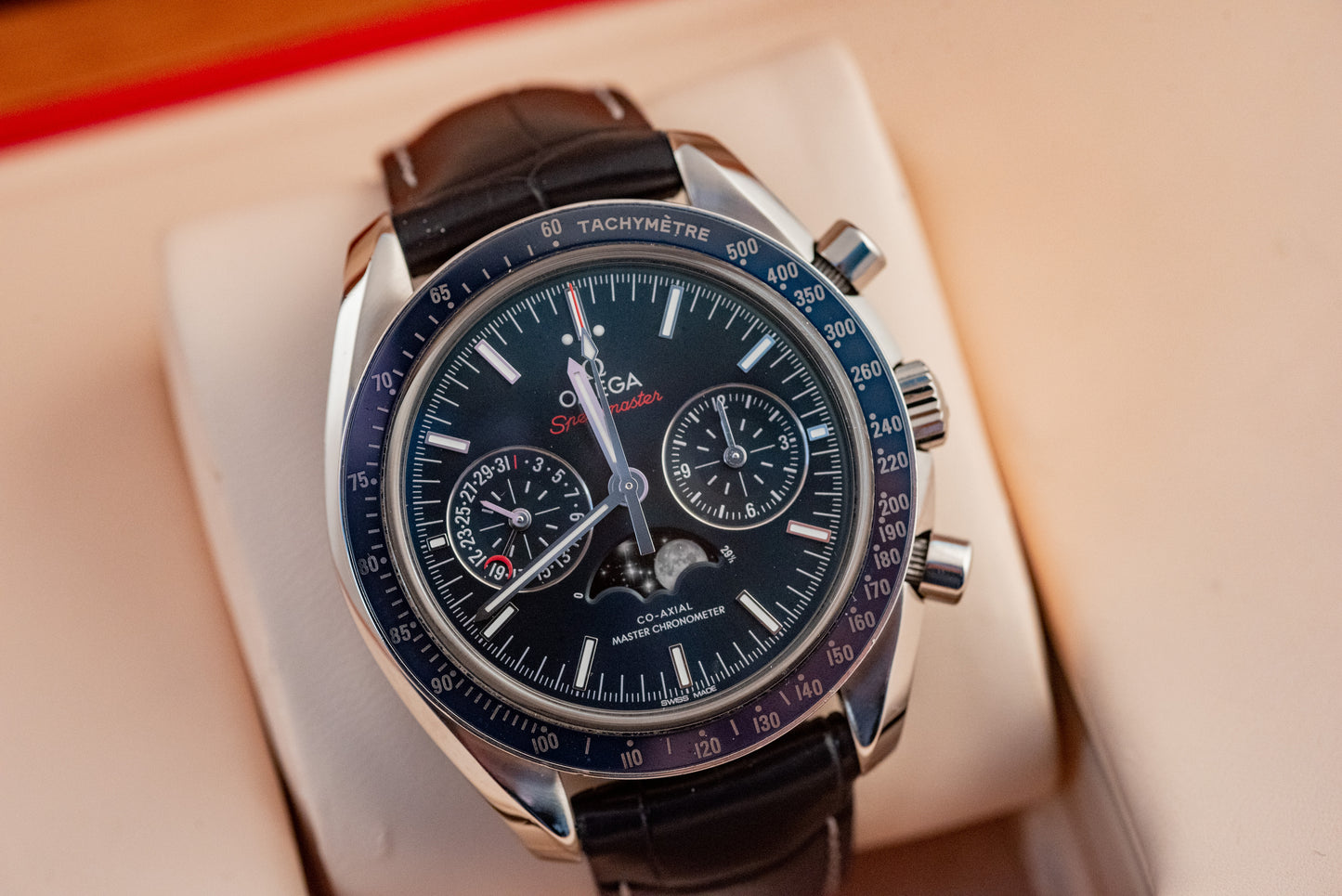 Omega Speedmaster Moonphase Blue Box And Papers 2022 304.33.44.52.03.001
