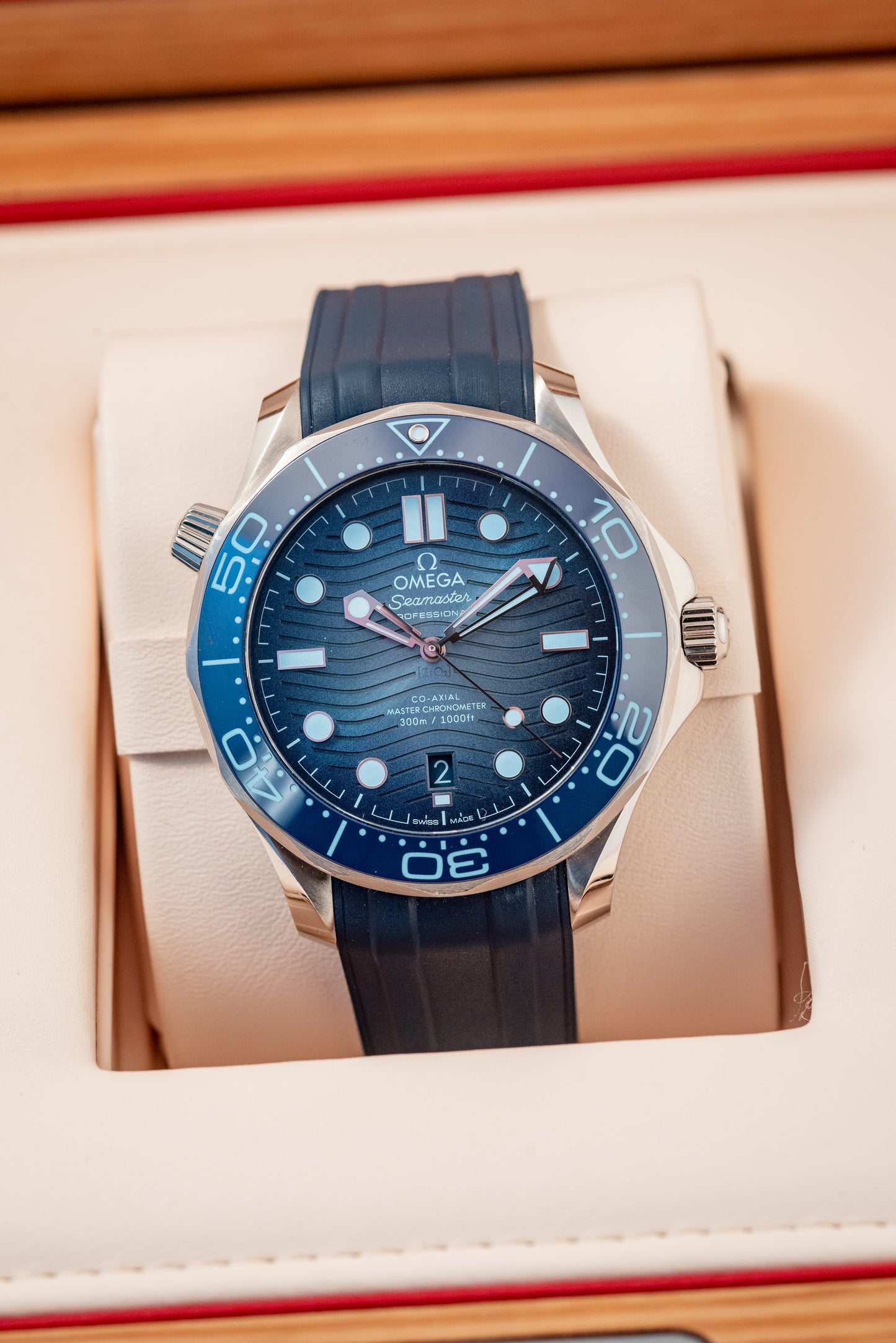 Omega Seamaster Diver 300M Summer Blue 2023 Box And Papers 210.32.42.20.03.002