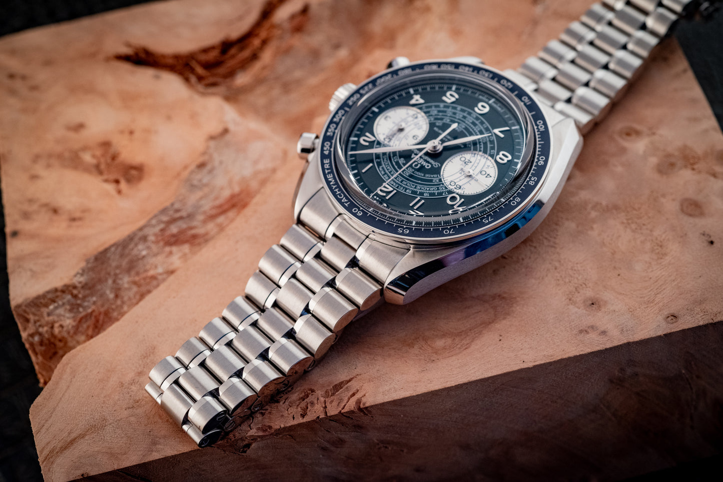 Omega Speedmaster Blue Chronoscope Master Chronometer 2021 Box And Papers Ref 329.30.43.51.03.001
