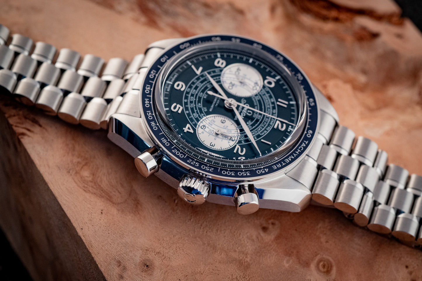 Omega Speedmaster Blue Chronoscope Master Chronometer 2021 Box And Papers Ref 329.30.43.51.03.001