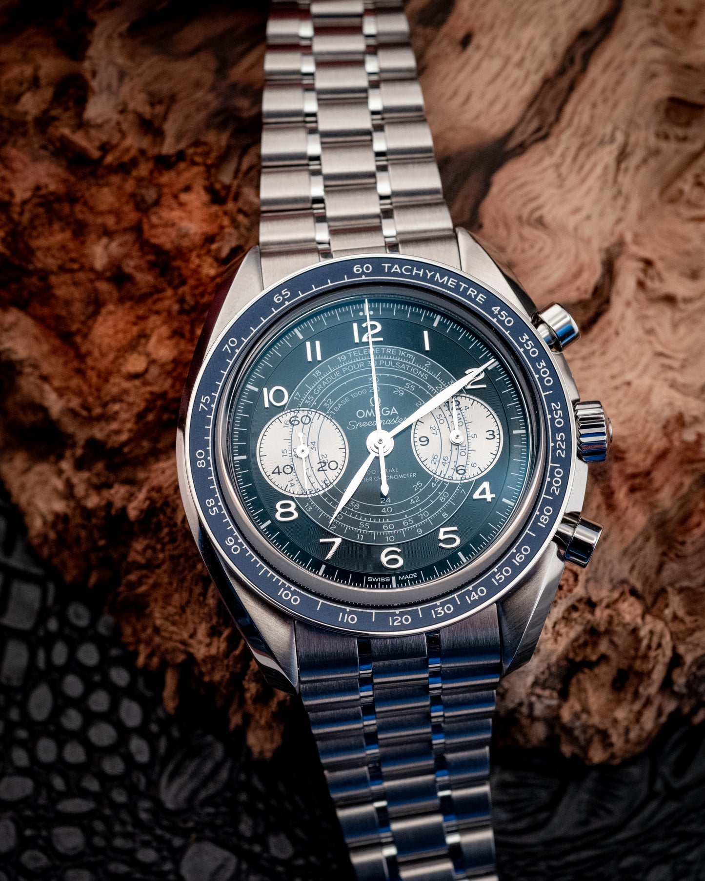 Omega Speedmaster Blue Chronoscope Master Chronometer 2021 Box And Papers Ref 329.30.43.51.03.001