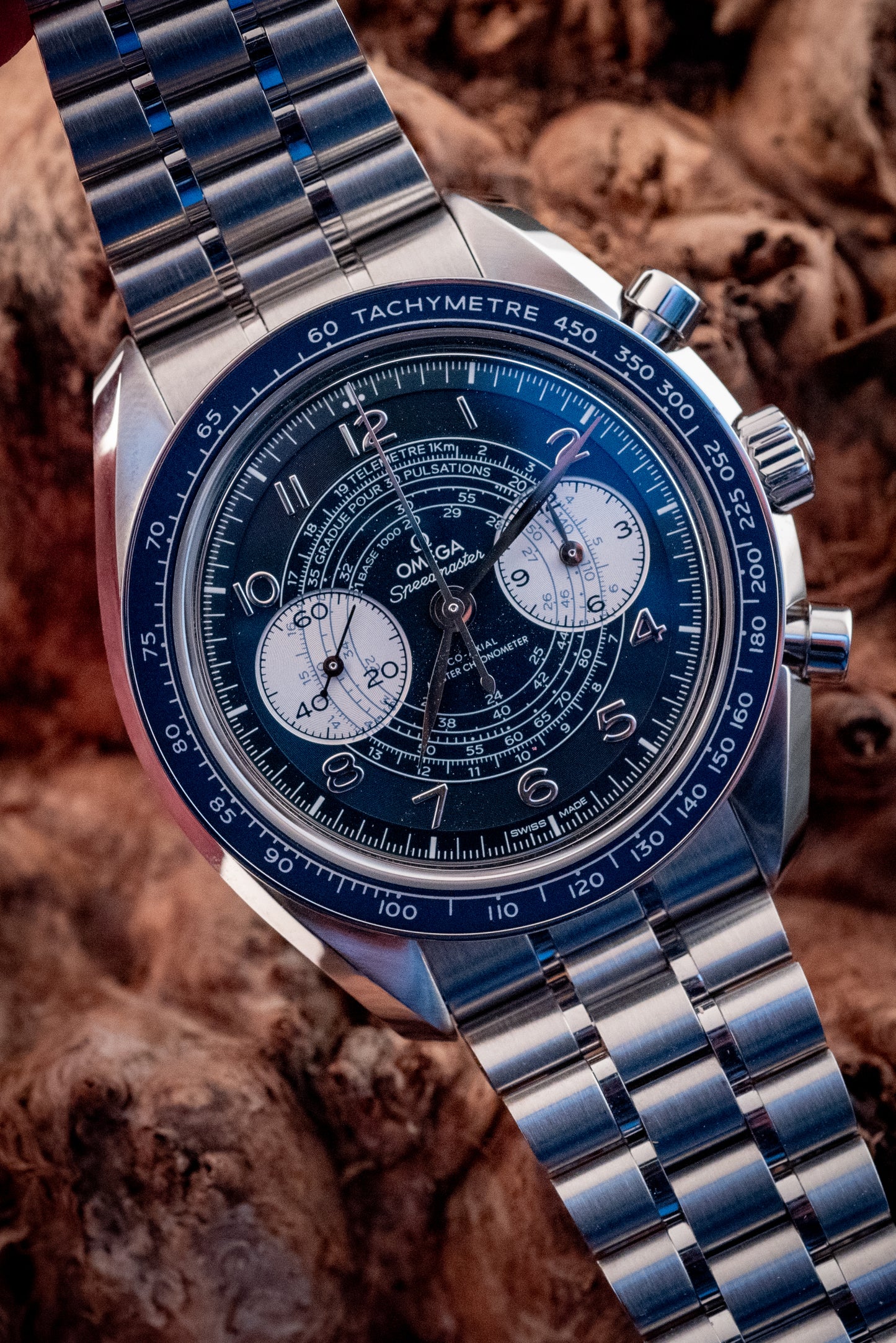 Omega Speedmaster Blue Chronoscope Master Chronometer 2021 Box And Papers Ref 329.30.43.51.03.001