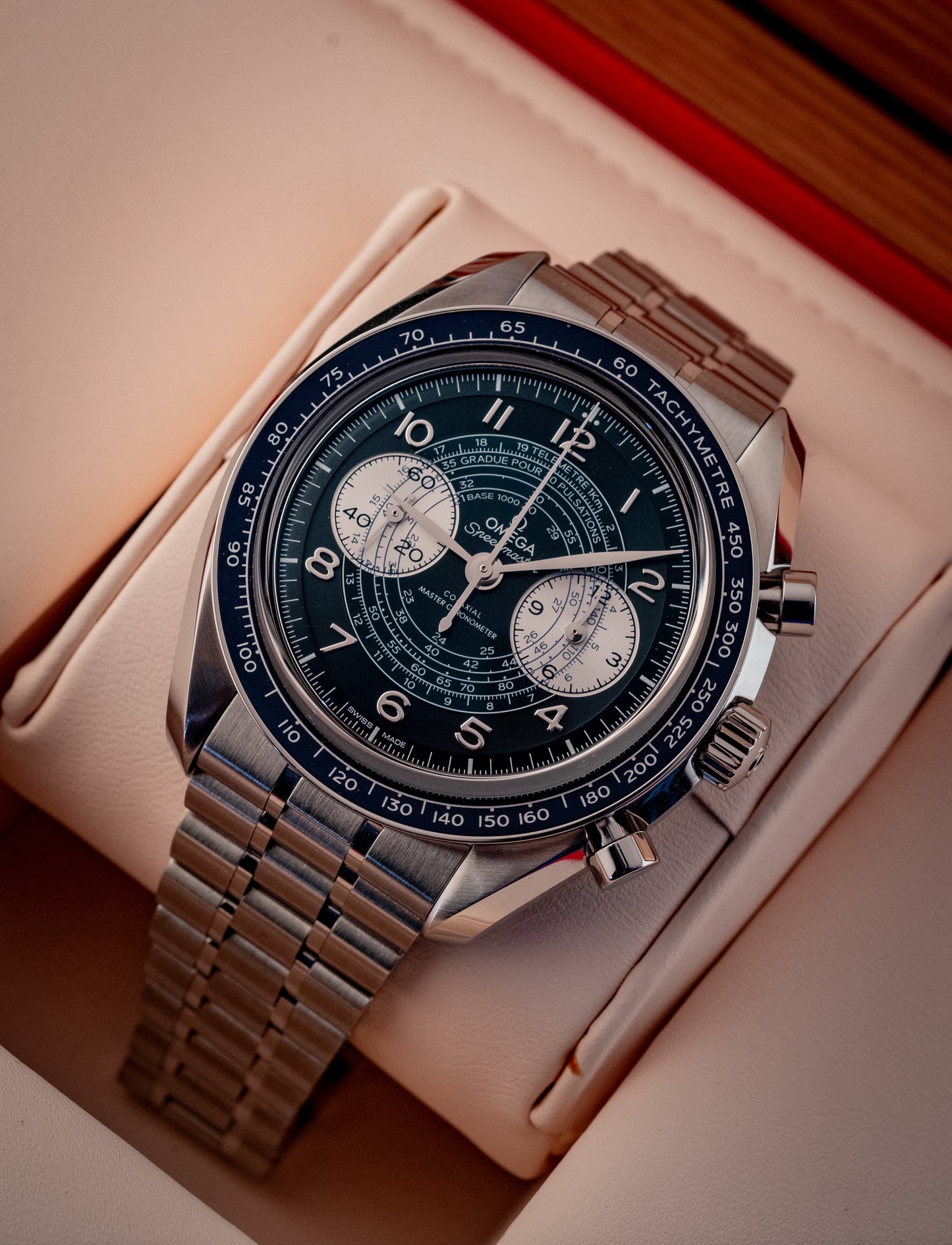 Omega Speedmaster Blue Chronoscope Master Chronometer 2021 Box And Papers Ref 329.30.43.51.03.001