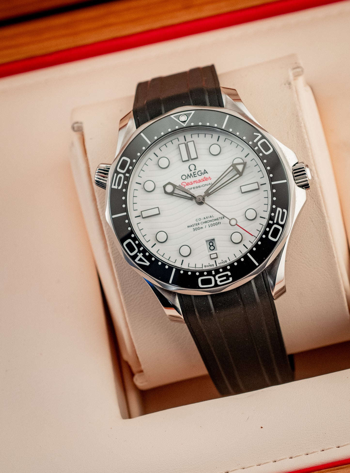 Omega 2024 Seamaster Diver 300M 42MM White Wave Box And Papers Ref 210.32.42.20.04.001