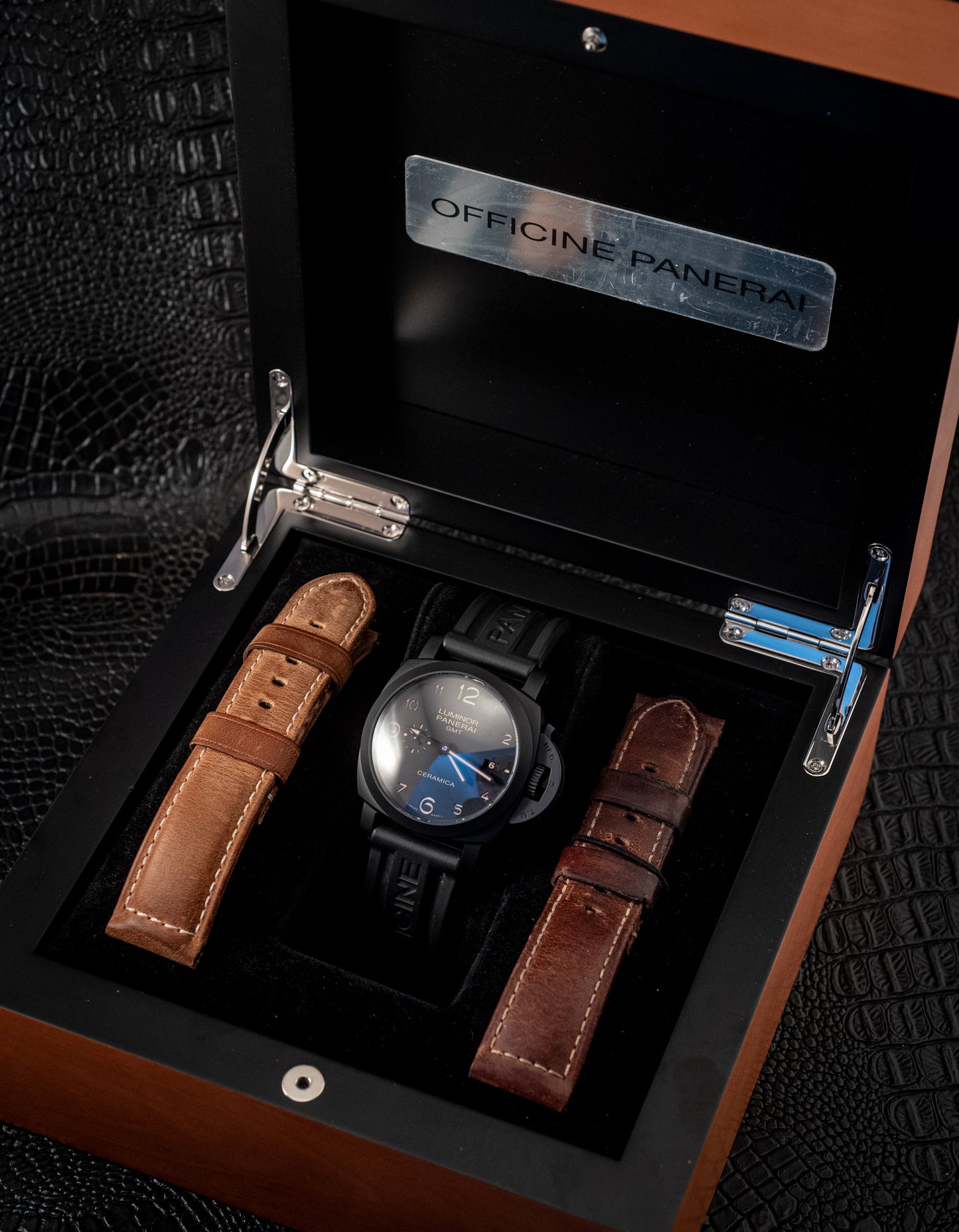 Panerai Luminor 1950 Ceramic 2016 2 Extra Leather Straps Box And Papers Ref PAM00441