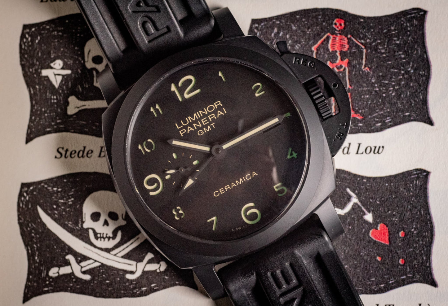 Panerai Luminor 1950 Ceramic 2016 2 Extra Leather Straps Box And Papers Ref PAM00441